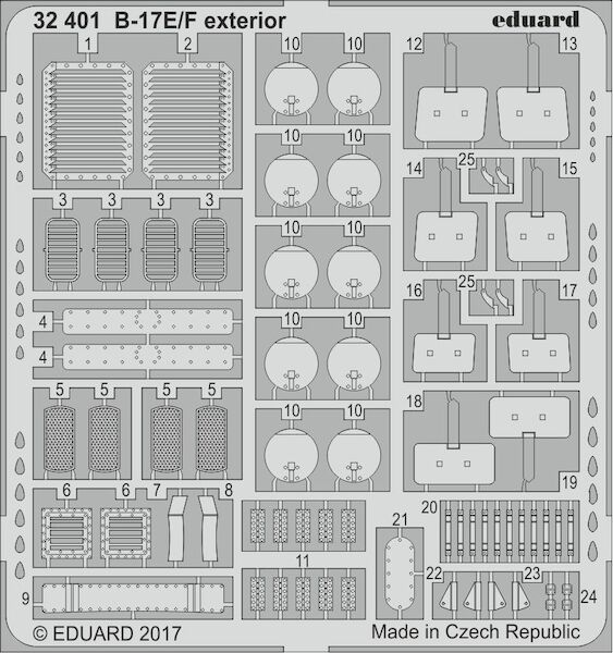 Detailset Boeing B17E/F Flying Fortress Exterior (HK Models) E32-401