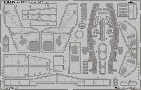 Detailset Mirage IIIE/R exterior (Italeri) E32-403