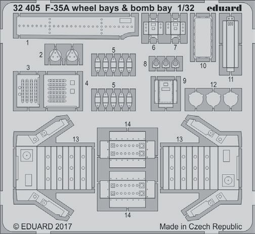 Detailset F35A Lightning II Wheel bays and Bomb bay (Italeri)  E32-405