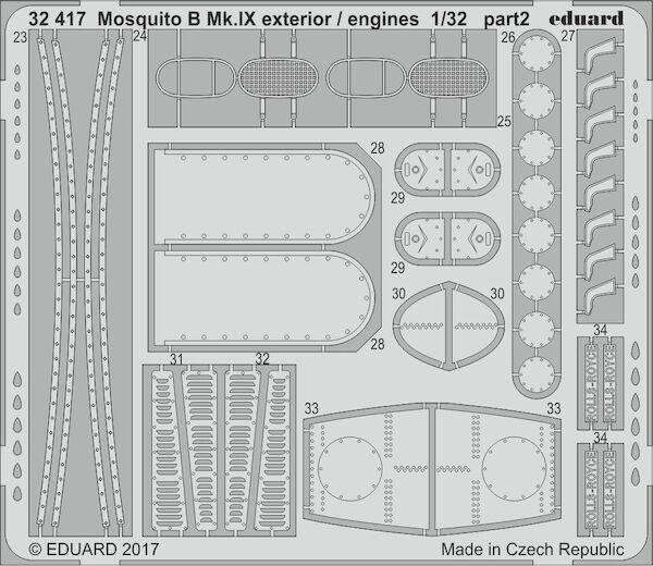Detailset Mosquito B MKIX Exterior and engines (HK models) E32-417