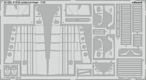 Detailset P51D-5 Mustang Undercarriage (Revell) E32-420