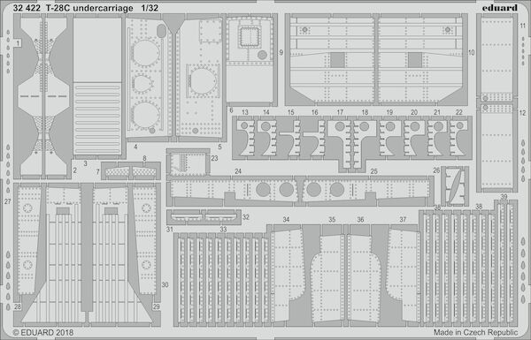 Detailset T28C Trojan Undercarriage (Kitty Hawk)  E32-422