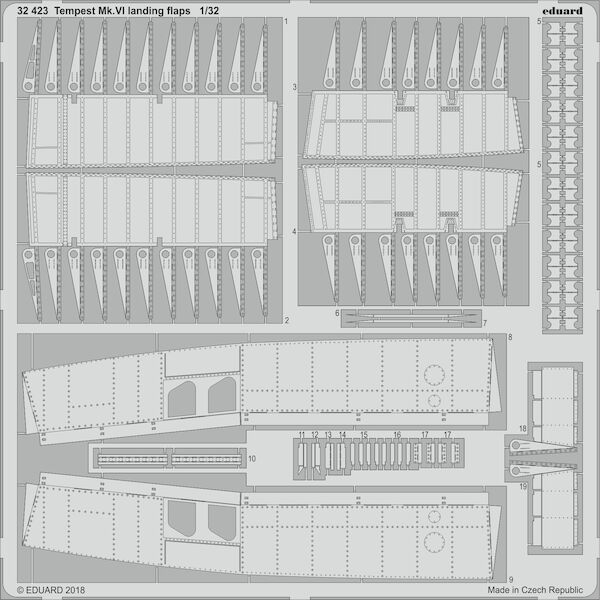 Detailset Hawker Tempest MKVI Landing Flaps (Spcial Hobby)  E32-423