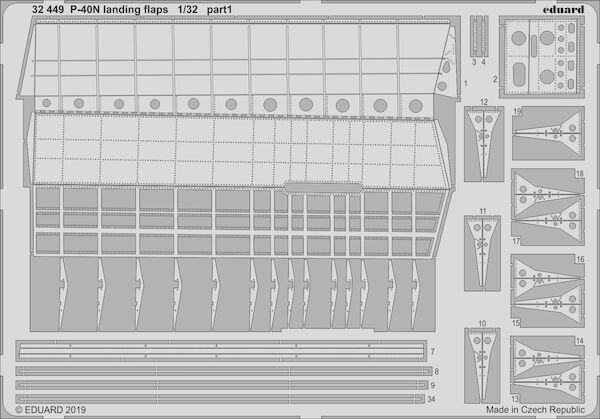 Detailset Curtiss P40N Warhawk Landing flaps (Trumpeter)  E32-449