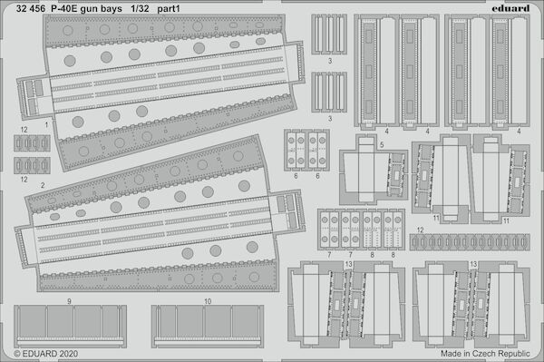Detailset Curtiss P40E Warhawk Gun Bays (Trumpeter) E32-456