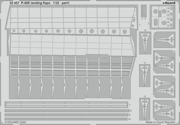 Detailset Curtiss P40E Warhawk Landing flaps (Trumpeter)  E32-457