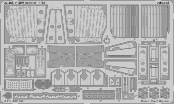 Detail set Curtiss P40M Warhawk Exterior (Hobby Boss)  E32-465