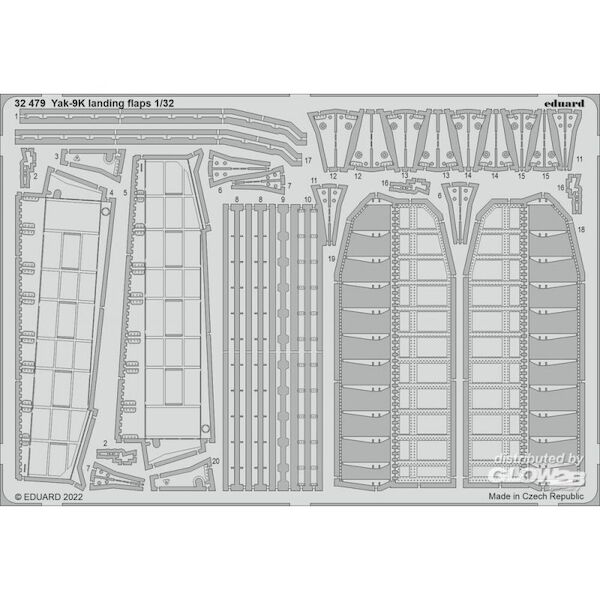 Detailset Yakovlev Yak9K Landing Flaps (ICM)  E32-479