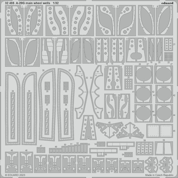 Detailset A20G Havoc Main Wheel Wells (Hong Kong Models)  E32-485