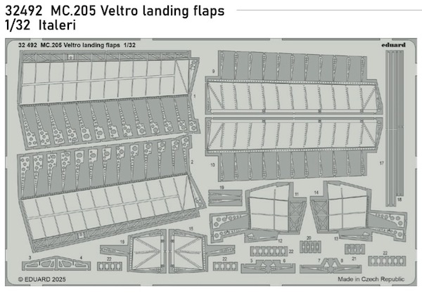 Detailset Macchi MC205 Veltro Landing Flaps (Italeri)  E32-492
