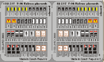 Detail set F16 Fighting Falcon placards (Hasegawa)  E32-517