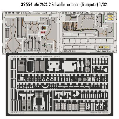 Detail set Messerschmitt Me262A-2 Exterior (Trumpeter)  E32-554