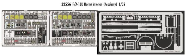 Detailset F/A18D Hornet Interior (Academy)  E32-556