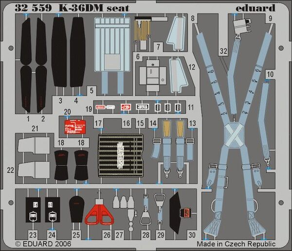 Detailset MiG29 Fulcrum K36DM Seat (Trumpeter)  E32-559