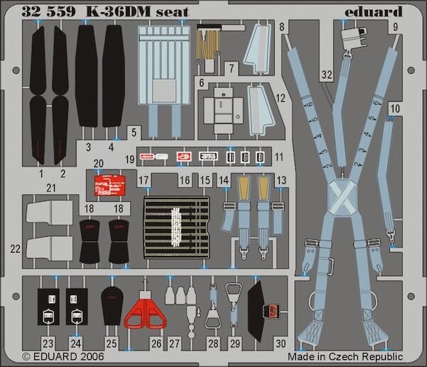 Detailset MiG29 Fulcrum K36DM Seat (Trumpeter) E32-559