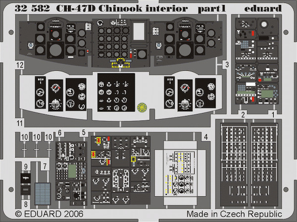 Detail set CH47D Chinook Interior (Trumpeter) E32-582