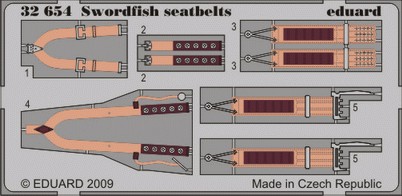 Detailset Fairey Swordfish Seatbelts (Trumpeter) E32-654