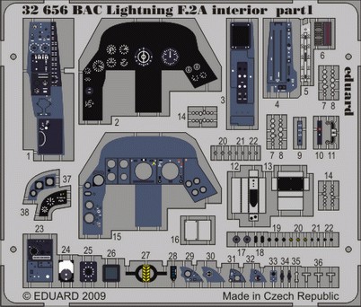 Detailset BAC Lightning F2A Interior - Self Adhesive (Trumpeter)  E32-656