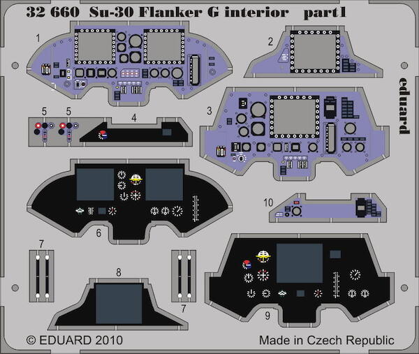 Detailset Suchoi Su30 Flanker G Interior Self Adhesive (Trumpeter) E32-660
