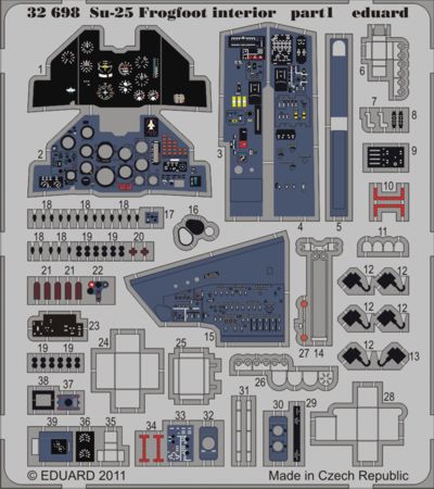 Detailset Suchoi Su25 Frogfoot Interior (Self Adhesive) 'Trumpeter'  E32-698