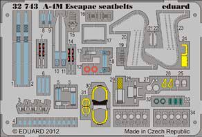 Detailset Douglas A4M Skyhawk Escapac Seatbelts (Trumpeter)  E32-743