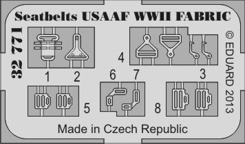Detailset Seatbelts USAAF (Fabric) E32-771