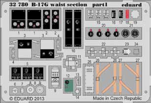Detailset Boeing B17G Flying Fortress Waist section (HK Models) E32-780