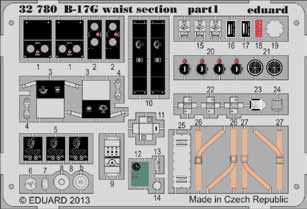 Detailset Boeing B17G Flying Fortress Waist section (HK Models)  E32-780