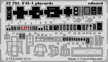 Detailset F4U Corsair Placards E32-795