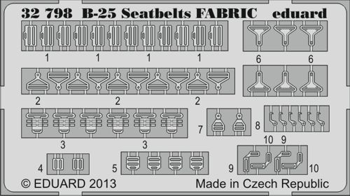 Detailset B25 Mitchell Seatbelts (Fabric) (HK models)  E32-798