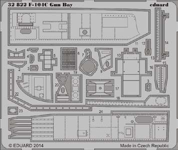 Detailset F104C Starfighter Gun Bay (Italeri)  E32-822
