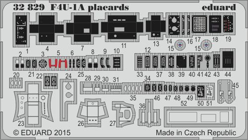 Detailset F4U-1A Corsair Placards (Tamiya)  E32-829
