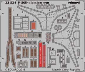 Detailset F86D Sabredog Ejection Seat (Kitty Hawk) E32-834