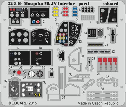 Detailset Mosquito MKIV Interior Self Adhesive (Hong Kong Models)  E32-840