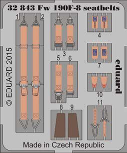 Detailset Focke Wulf FW190F-8 Seatbelts (Revell)  E32-843