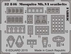 Detailset Mosquito MKVI Seatbelts - Fabric- (Tamiya)  E32-846
