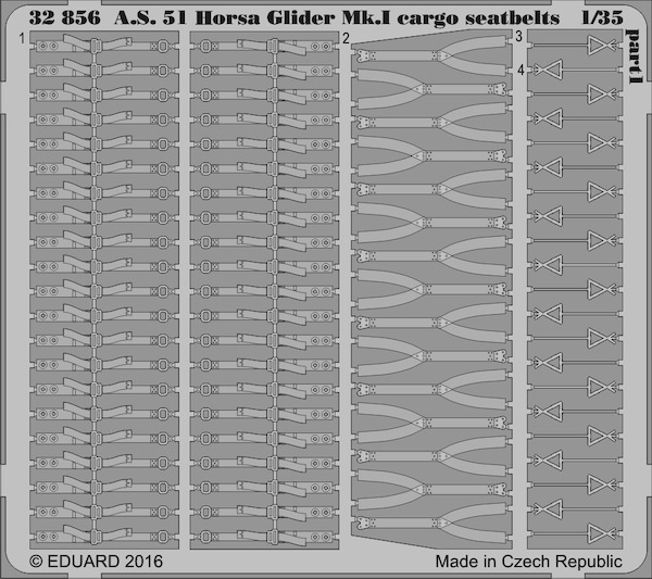 Detailset AS51 Horsa Glider MK1 Cargo Seatbelts (Bronco)  E32-856