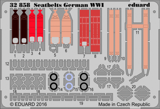 Detailset German WW1 Seatbelts E32-858