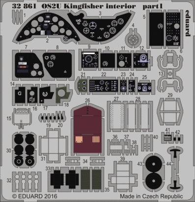 Detailset OS2U Kigfisher Interior (KittyHawk) E32-861