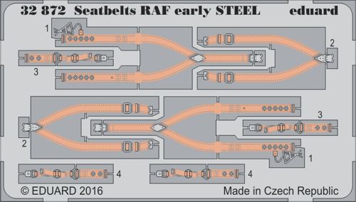 Detailset RAF Early Seatbelts (steel)  E32-872