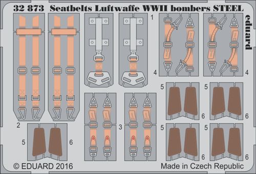 Detailset Luftwaffe Bombers Seatbelts (steel) E32-873