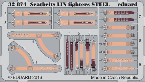 Detailset Japanese Navy Fighters Seatbelts (steel)  E32-874