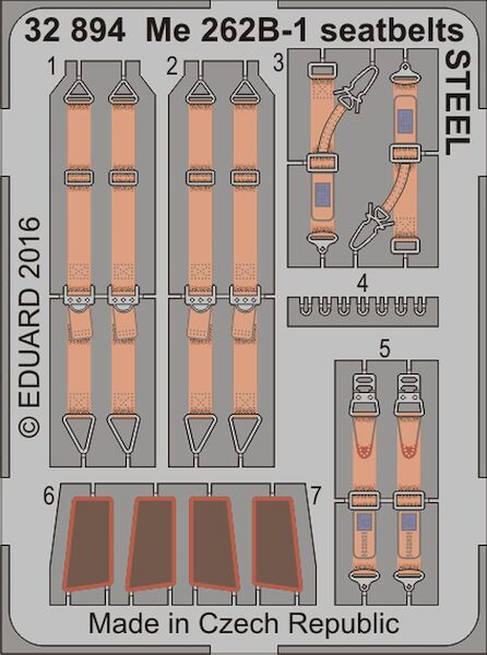 Detailset Messerschmitt Me262B-1 Seatbelts -STEEL- (Revell) E32-894