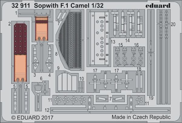 Detailset Sopwith F1 Camel (Wingnut Wings) E32-911