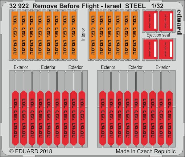 Remove before Flight tags; Israel -steel-  E32-922