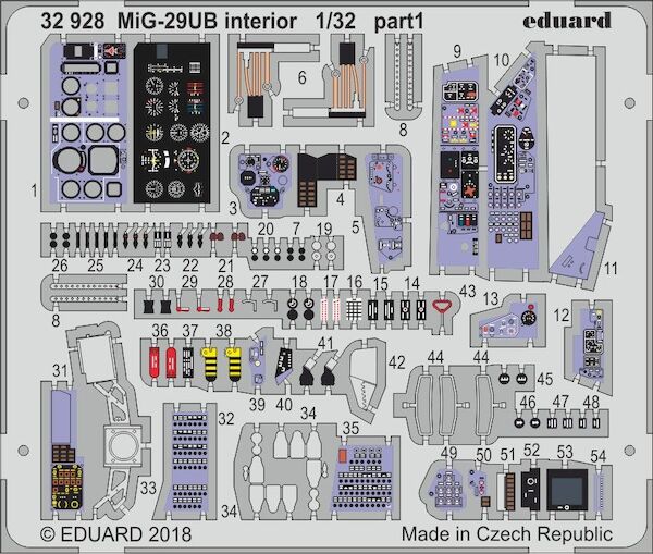 Detailset Mikoyan MiG29UB Interior (Trumpeter)  E32-928