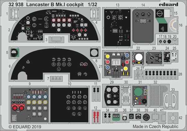 Detailset Avro Lancaster B MK1 Cockpit (Hong Kong Models) E32-938