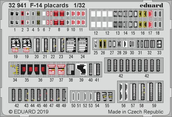 Detailset F14D Tomcat Placards (Tamiya) E32-941