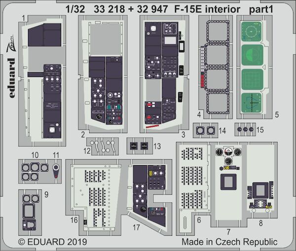 Detailset F15E Strike Eagle Interior (Tamiya)  E32-947