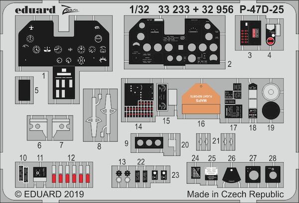 Detailset P47D-25 Thunderbolt Interior (Hasegawa)  E32-956